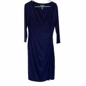 Navy Lauren Ralph Lauren Side Slit Dress